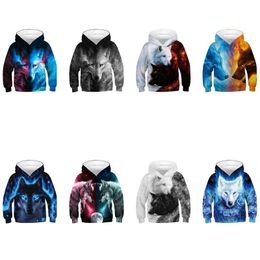 Men's Hoodies & Sweatshirts Children's Pullover Hoodie Winter Product Thin Fleece Hooded Long-sleeved Sweater Animal Print Personalized