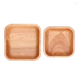 Bowls Rubber Wood Bowl Handcrafted Simple Stylish Square For Dried Fruit Family Gathering