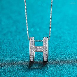 Chains Moissanite H Necklace 925 Sterling Silver Pendant 0.52ct Luxury Necklaces Jewellery For Women