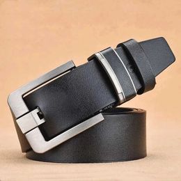 Belts 2022Men's classic retro punk leather brand belt men's fashion jeans with adolescent students alloy thick pin buckle dropshipping Z0228