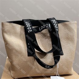 Beach Basket Bags Woman Shopper Totes Summern Designer Anagram Handbag Purse Vacation Straw Handbags Lady Bucket Shoulder Bag Crochet Tote