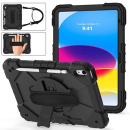 Tough Armour Tablet PC Cases Hand Strap Shoulder Strap 360 Rotatable Kickstand Protective Case For iPad 10th Generation 10.9 Inch 2022