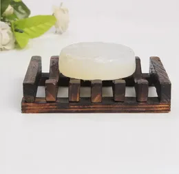 Natural Bamboo Wood Soap Dishes Wooden Soap Tray Holder Storage Rack Plate Box Container Bath Soap Holder 11.5x8x2.2cm