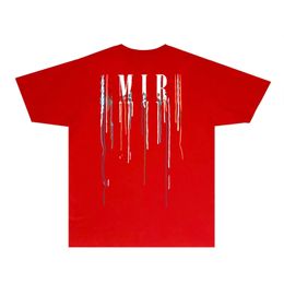 Herren-Designer-T-Shirts aus Poly-Baumwolle, bedruckt, modisch, für Damen, rotes T-Shirt, Oberteil mit Rundhalsausschnitt, Baumwolle, lässige T-Shirts, kurze Ärmel, Luxus-Hip-Hop-Streetwear-T-Shirts, Band-T-Shirts S-2XL