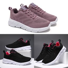 Designer women spring breathable running shoes black purple black rose red womens outdoor sports sneakers Color145