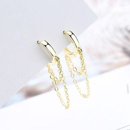 Hoop Earrings Fashion Double Layer Chain Tassel For Women Personality Jewellery Accessories