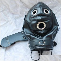 Other Health Beauty Items Soft Leather Bondage Hood Mask Eyesile Dildo Mouth Plug Headgear Toys Adt Product Drop Delivery Dhl5P