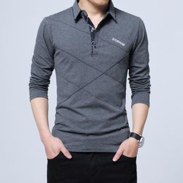 Men's T Shirts Men's Long-sleeved T-shirt 2023 Spring Korean Stripe Designer Slim Fit Casual Cotton Shirt Male Plus Size Clothes