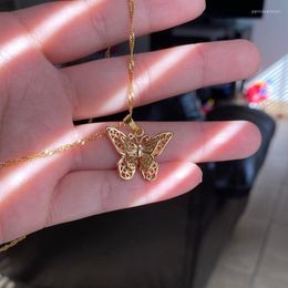 Pendant Necklaces Harajuku Butterfly Necklace For Women Lover Silver Color Neck Chain Female Fashion Christmas Jewelry BFF