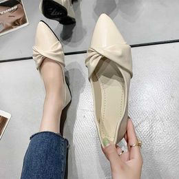 Dress Shoes 2022 New Fashion Casual Spring and Autumn Women's Shoes Ladies Flat Shoes Bow Solid Colour Pointed Toe Ladies Flat Shoes L230302
