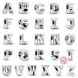 Новые 100% настоящие 925 пробы серебряные буквы алфавита A-Z очаровательные бусины подходят оригинальные подвески Pandora браслет кулон женщины DIY ювелирные изделия