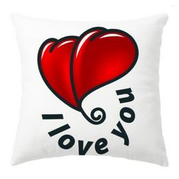 Pillow Easy To Instal Throw Cover Square Dust-proof Fashion I Love You Printed Case Happy Valentine's Day Decor
