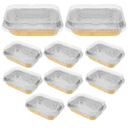 Bowls 10Pcs Nonstick Cake Foil Pans With Lids Aluminum Foils For Barbecue Home Packing