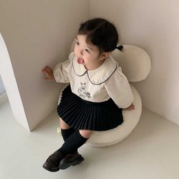 Skirts Spring Autumn Fashion Cute Girl Children Princess Pleated Skirt Baby Solid Cotton All-match Short Skirts Kid All-match Clothes T230301