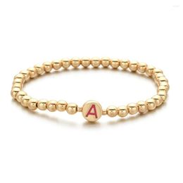 Charm Bracelets Boho Style Alphabet Name Bracelet Gold Colour Beads For Women Handmade Letters Femme Yoga Jewellery
