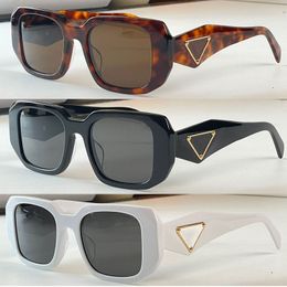 Black sunglasses for women Designer engraved signature PR17 Top luxury Traveling Acetat Sunglass Beach mens Personality Irregular traditional triangle gold logo