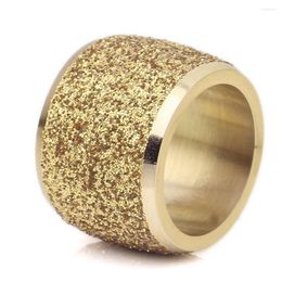 Wedding Rings Gold Color Rose Sequin Scrub Stainless Steel Ring For Men Women