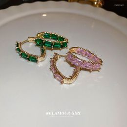 Stud Earrings ROPUHOV 2023 Metal Circle Geometric Zircon Fashion Design Joker Wedding Pendientes Jewellery Gift For Women