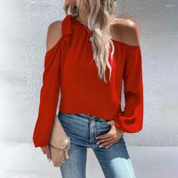 Women's Blouses Summer One Shoulder Long Sleeve Tops Women 2023 Fashion Loose Off The Lace Up Top Blouse Femme Shirts &