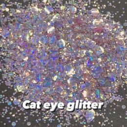 Nail Glitter 500g Cat Eyes Glitter Shine 12Colors Pink Bule Silver Hexagon Craft Nail Wholesale Bulk Sequin Polish DIY Epoxy Resin Slime 230302