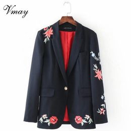 Women's Suits & Blazers Vmay 2023 Arrival Women Fashion Spring And Autumn Rose Embroidered Suit Jacket