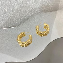 Hoop Earrings & Huggie Flashbuy Trendy Simple Metal Geometric Twisted For Women Female Chunky Gold Colour Fashion Jewellery PendientesHoop Odet
