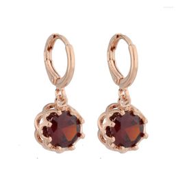 Dangle Earrings 2023 Trend Rose Gold Colour Natural Zircon Drop For Women Wedding Vintage Earring Fasion Jewellery Russia Accessories