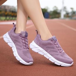 Designer women spring breathable running shoes black purple black rose red womens outdoor sports sneakers Color105