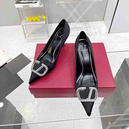 women luxury Dress Shoes designer high heels Gold Tone triple black nuede red womens lady fashion sandals Party Wedding Office pumps h1b