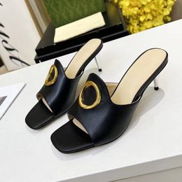 high-heeled shoes for women designer slippers flip flops foam runner summer Genuine Leather luxury shoes Beach sizi 9