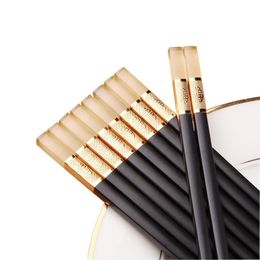 Chopsticks 10Pairs 24cm Amber Korean Set Antibacterial Nonslip Resistant Sushi Sticks Food Kitchen Supplies 230302