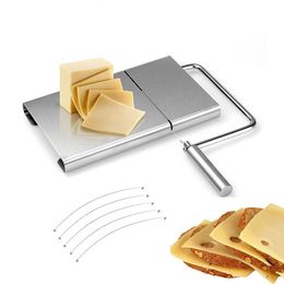 Cheese Tools Slicer Stainless Steel Kitchen Ham Vegetable Butter Food Multifunctional Slicing Tool With 5 Replaceable Wires 230302