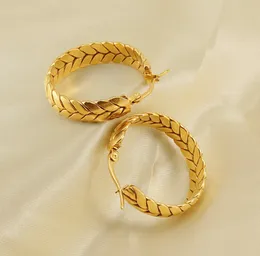 New Stainless Steel Hoop Earrings European Fashion Trending 18K Wheat Earrings Jewelry Wholesale