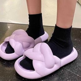 Slippers Lucyever Purple Platform Cloud Slipper Women 2023 Indoor Non Slip Bathroom Woman Summer Soft Sole Eva Flip Flops Female Y2302