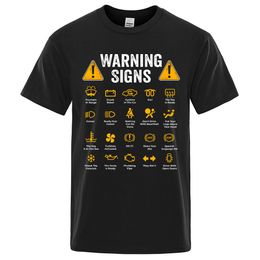 Men's T-Shirts Funny Driving Warning Signs 101 Auto Mechanic Gift Driver T-Shirt Fashion Casual T Shirt Cotton Mens Tops Tees Casual Oversized 230302