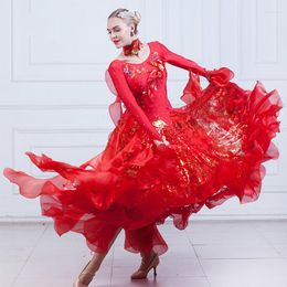Stage Wear Modern Dance Dress Pattern Paillette Will Pendulum Ballroom Dancing Waltz Pendant Cuff