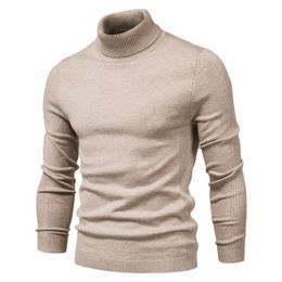 Men's Sweaters Winter Turtleneck Thick Mens Sweaters Casual Turtle Neck Solid Colour Quality Warm Slim Turtleneck Sweaters Pullover Men 230302