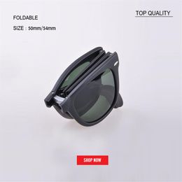 Nuevas gafas de sol plegables de 54 mm de 54 mm de 54 mm plegables para hombres gafas de sol vintage retro conductores diseñador plegable UV400 4105 50m220l