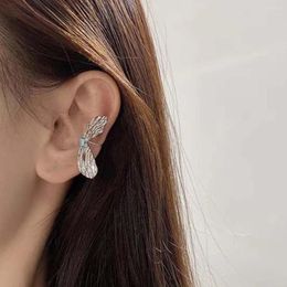 Backs Earrings Trend Zircon Crystal Bow Ear Bone Clip Non-Pierced Earring Gold Silver Colour Cuff For Women Girls Aesthetic Jewellery