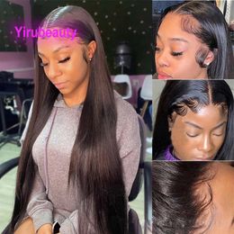 Brazilian Human Hair HD 4X4 Lace Front Wig Silky Straight 10-32inch Remy Virgin Hair Indian Peruvian Natural Color