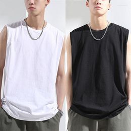 Men's Tank Tops Fashion Cotton Sleeveless Shirts Top For Men Fitness Shirt Singlet Bodybuilding Workout Gym Vest Clothing