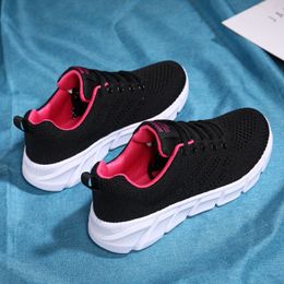 Designer women spring breathable running shoes black purple black rose red womens outdoor sports sneakers Color94