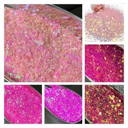 Nail Glitter 100g/500g Pink Wholesale Hexagon Mix Size Charms Sequins Powder For Crafts Resin Nails Face Body