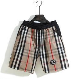A303 designer Mens Shorts summer Quick drying plaid print Elastic waist beach shorts