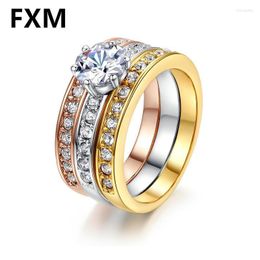 Wedding Rings Set For Women Fashion Jewelry Couple Ring Zircon Bridal Engagement Gift DropWedding Brit22