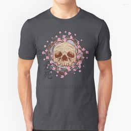 Men's T Shirts Cherry Blossom Skull Short-Sleeved T-Shirt Harajuku Hip-Hop Tee Tops