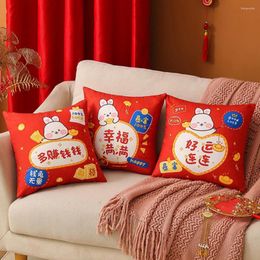 Pillow Durable Print Comfortable Chinese Year Printing Throw Cover Home Decor Plush For Car