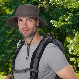 Berets Waterproof Buckets Hat For Men Women Summer UV Protection Sun Long Wide Brim Boonie Caps Outdoor Hiking Fishing Cap