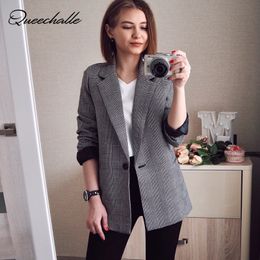 Women's Suits Blazers Fashion Spring Autumn Women Plaid Blazers and Jackets Work Office Lady Suit Slim Formal Business Female Blazer Coat 230302