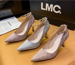 Shoes Heels 2023 New Woman Pumps Sequins High Heels Women Shoes Fashion Ladies Shoes Gold Sliver Stiletto Heels Sandals Big Size